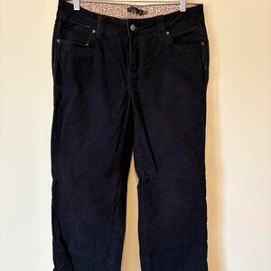 Prana Canyon Cord Pants Womens Size 12 Black Corduroy Pants